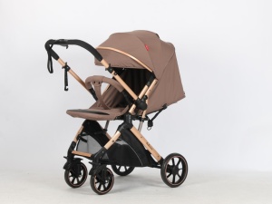 Carucior Bebe Tip Troller Cu Maner Reversibil Belecoo Zipy Crem NEW - Img 3