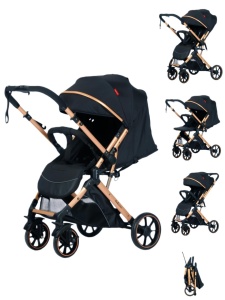 Carucior Bebe Tip Troller Cu Maner Reversibil Belecoo Zipy Negru NEW - Img 12