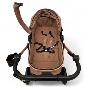 Carucior copii 2 In 1 Belecoo BebeJoy Cu Roti Cauciuc Landou Reversibil Transformabil Baby Beige - Img 12
