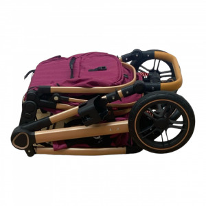 Carucior Copii 2 In 1 Belecoo CLASS Mov Roti Cauciuc, Landou Reversibil - Img 8
