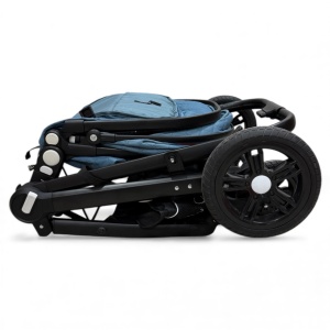 Carucior copii 2 in 1 cu maner reversibil si landou transformabil Baby C. Premium Albastru BPTX2S - Img 12