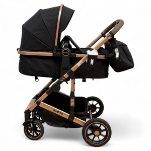 Carucior copii 3 in 1 cu landou tranformabil in sport si scoica auto FlexiGo Black BPT-A10 - Img 2