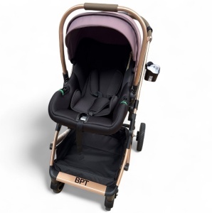 Carucior copii 3 in 1 cu landou tranformabil in sport si scoica auto FlexiGo Purple BPT-A10 - Img 7