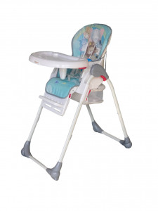 Scaun de masa copii spatar reglabil Zoo Blue - Img 1