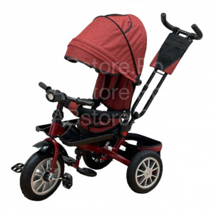 Tricicleta Copii ABS TRIKE Dark Red, Pozitii Somn, Roti De Cauciuc, Far Cu Sunete Scaun Rotativ 01 - Img 2