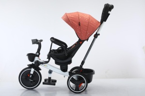 Tricicleta Copii COOL Trike Pink Stars, Pozitii Somn, Roti De Silicon 01 - Img 2