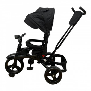 Tricicleta copii cu pozitie de somn, muzica si lumini, 8 luni-4 ani, UNV-5099EVA-NEGRU - Img 3