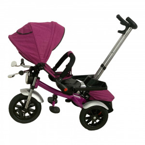 Tricicleta copii cu pozitii somn Motostyle Mov, scaun reversibil, roti cauciuc 02 - Img 6