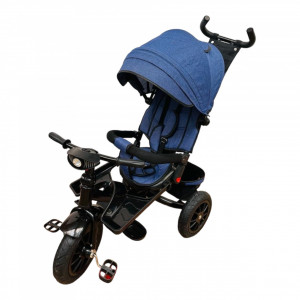 Tricicleta copii cu scaun reversibil si spatar reglabil Albastru 5099 Turbo - Img 2