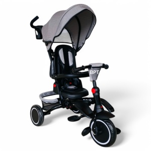 Tricicleta copii pliabila cu pozitie de somn si scaun rotativ Baby C. Trike Grey - Img 3