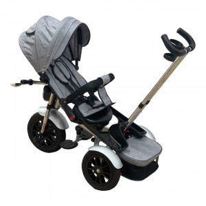 Tricicleta Copii Pozitii Somn Motostyle Grey&Black, Scaun Reversibil, Roti Cauciuc 03 - Img 6
