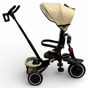Tricicleta pliabila copii cu pozitie de somn si scaun rotativ Baby C. Trike Crem - Img 4