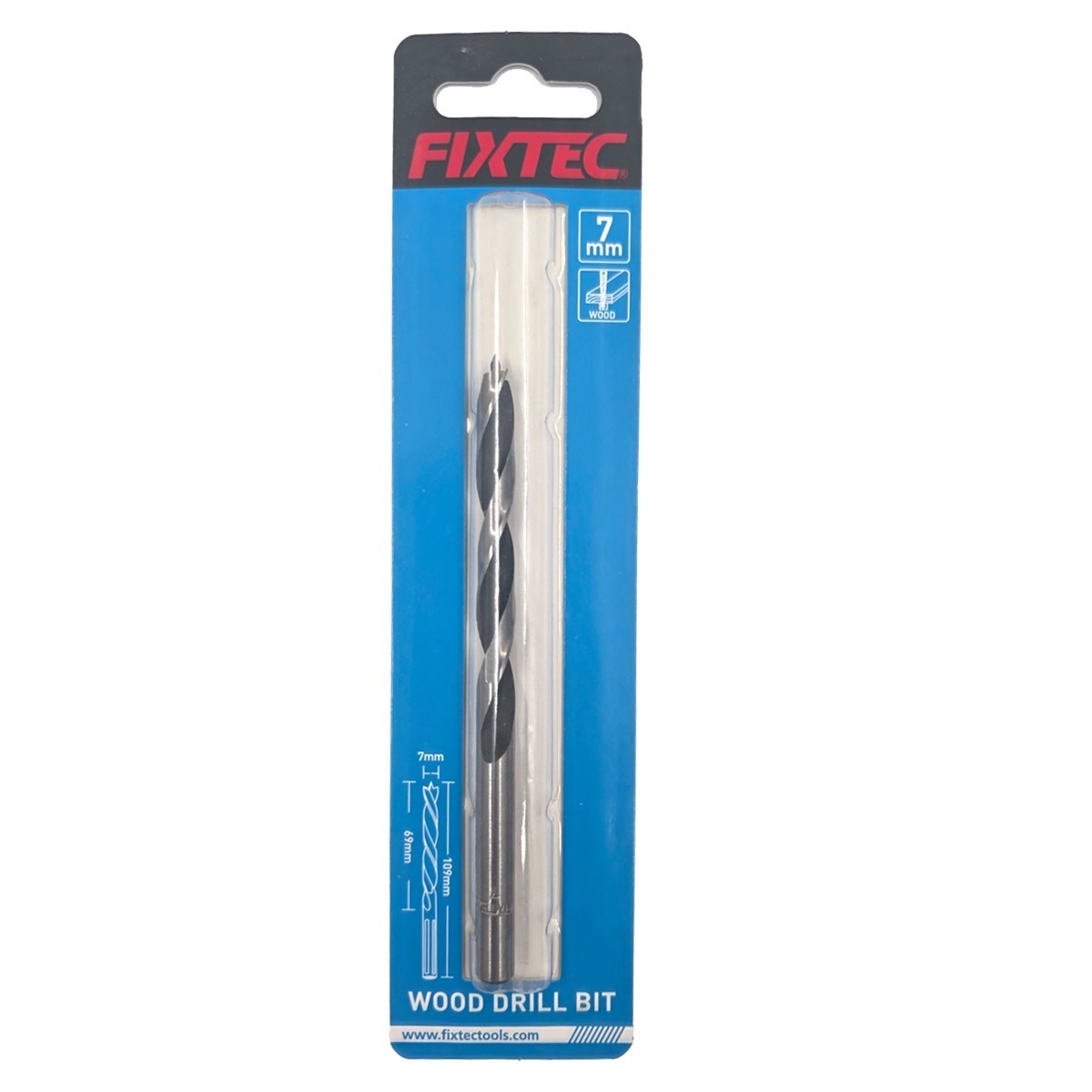 Burghiu helicoidal pentru lemn FIXTEC 7 mm x 109 mm