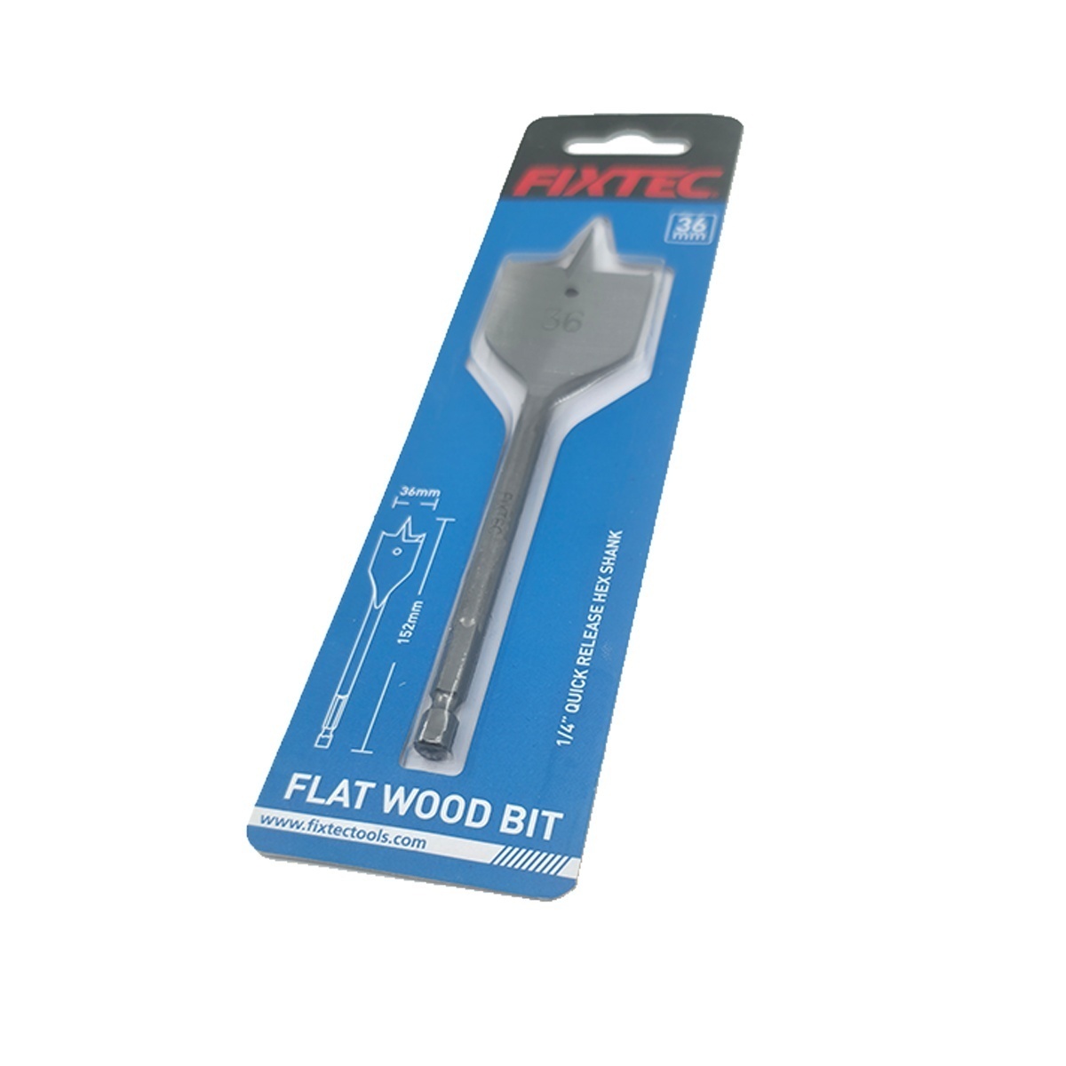 Burghiu plat pentru lemn 36 mm x 152 mm profesional marca FIXTEC - 1 | YEO
