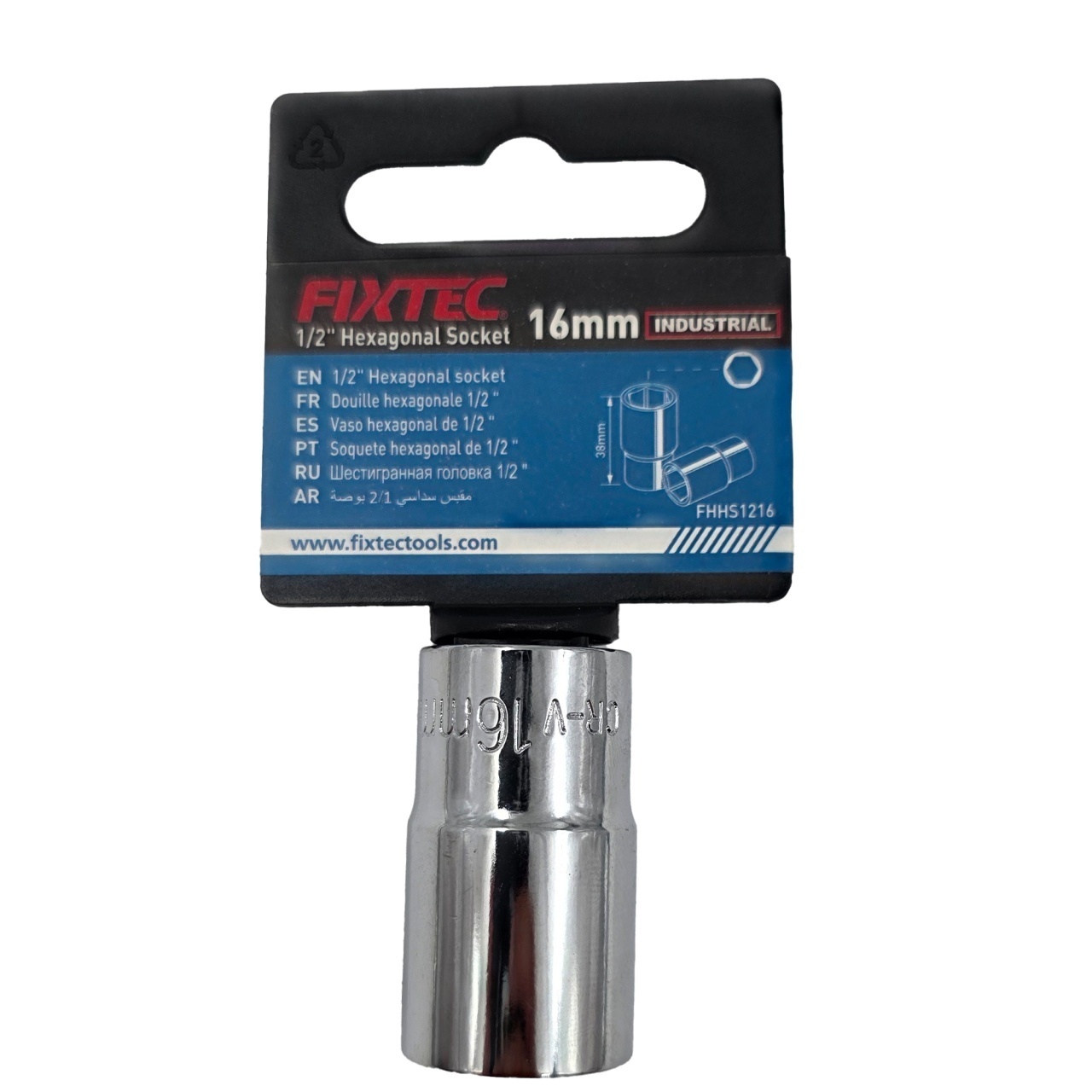Cap tubular impact 16 mm, FIXTEC, cuplaj 1/2