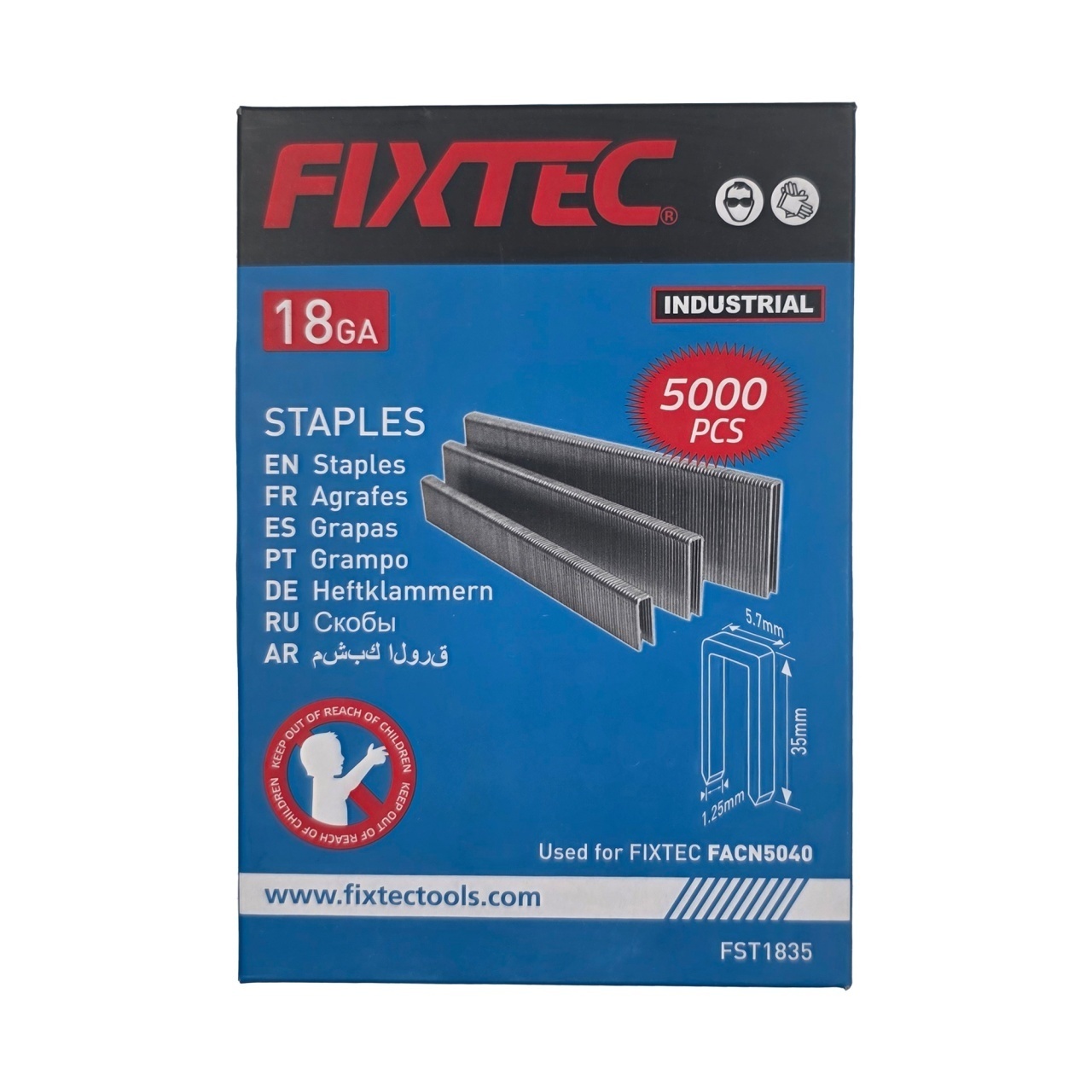 Capse Grapa FIXTEC GA-18, 5.7 x 35 mm, 5000 bucati