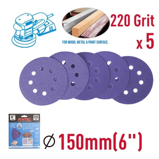 Disc abraziv FIXTEC 125 mm P40 pentru polizor orbital