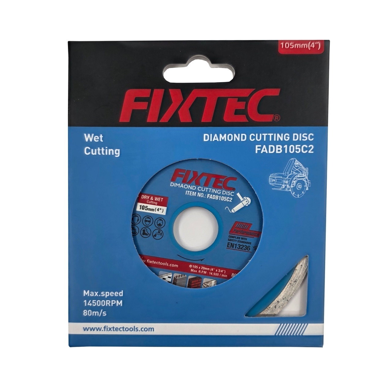 Disc diamantat FIXTEC 105 mm pentru taiere cu apa