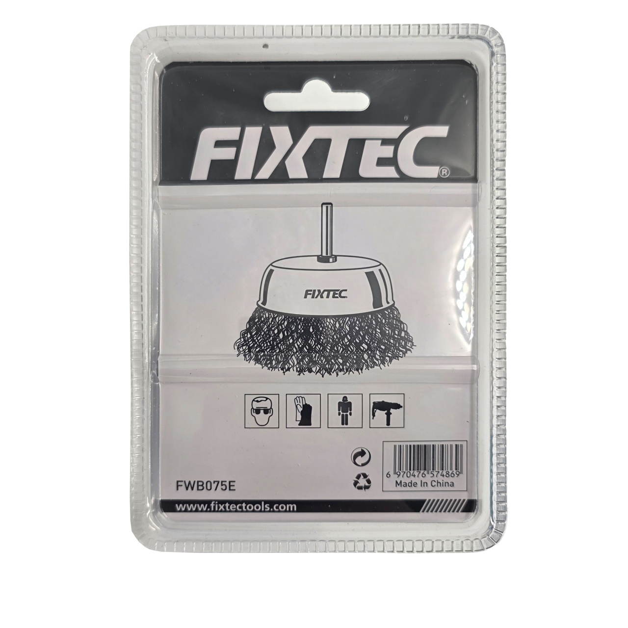 Perie rotativa tip end-brush FIXTEC 75 mm, tija 6.35 mm - 2 | YEO