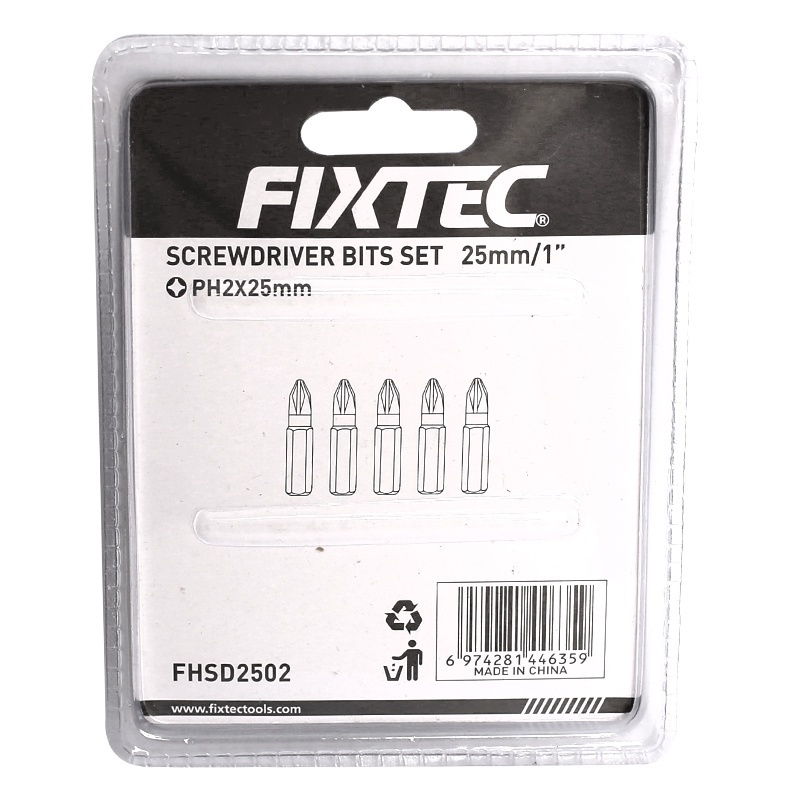 Set 5 biti magnetici PH2 FIXTEC, 25 mm - 2 | YEO