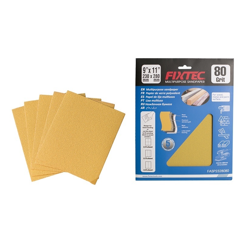 Set 5 Bucati Hartie Abraziva FIXTEC FASP2328180 P180 pentru Placaj Gips