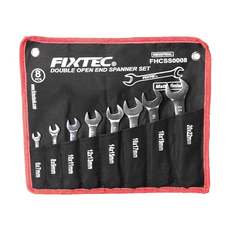 Set 8 chei fixe duble FIXTEC, CR-V, cu suport textil