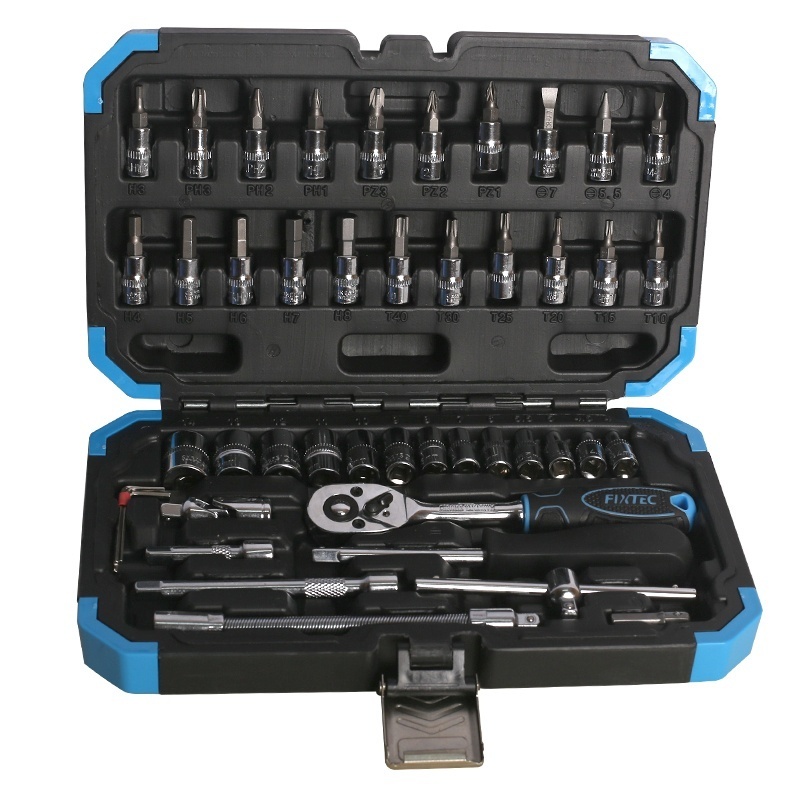 Set scule FIXTEC 46 de piese, CR-V, in cutie
