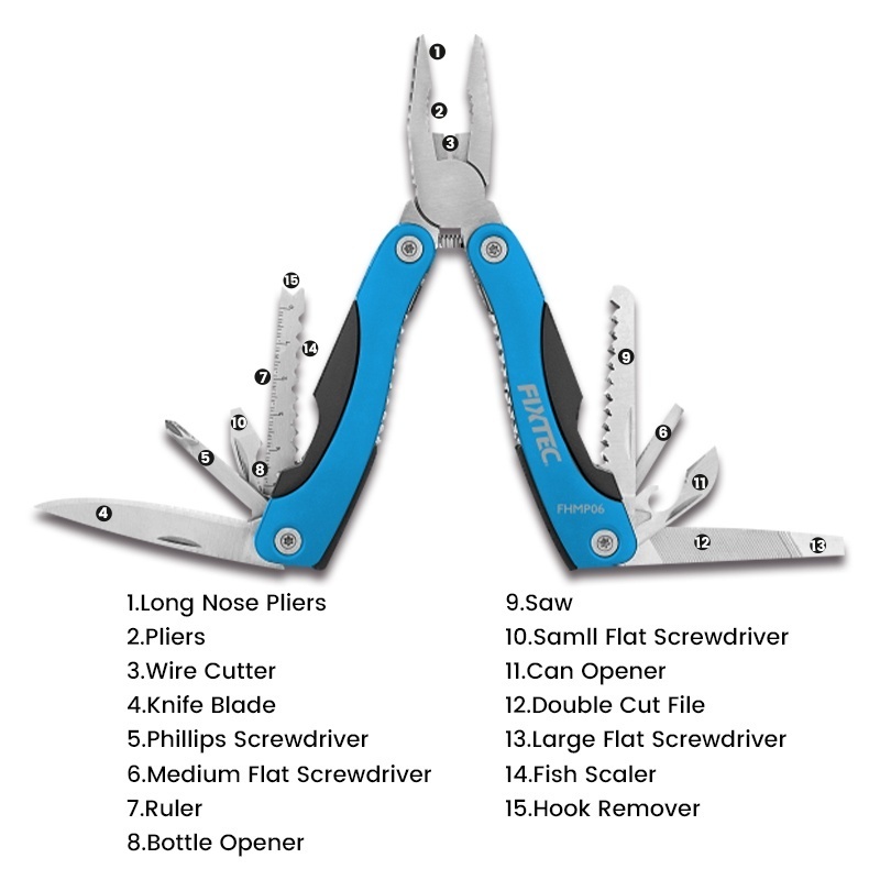 Unealta multifunctionala FIXTEC 15-in-1, otel inoxidabil - 2 | YEO