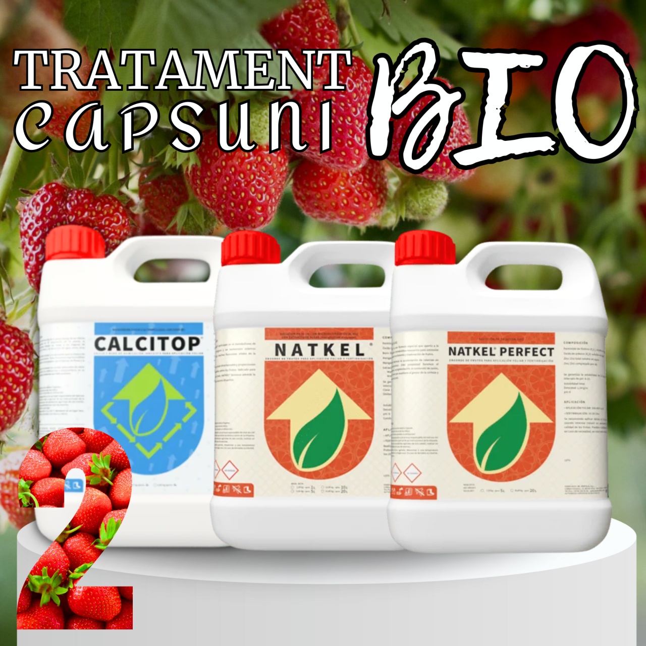 BIOPACK Stadiu 2 CAPSUNI - Fixare fruct, Accelerare Crestere si Colorare