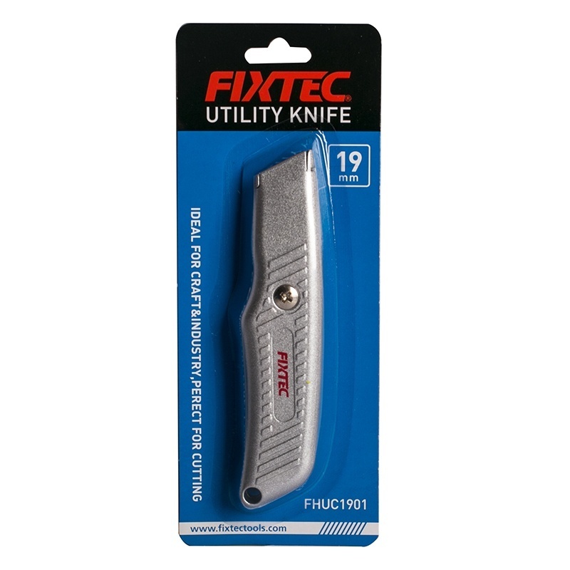 Cutter retractabil ergonomic din aluminiu FIXTEC 19 mm - 1 | YEO