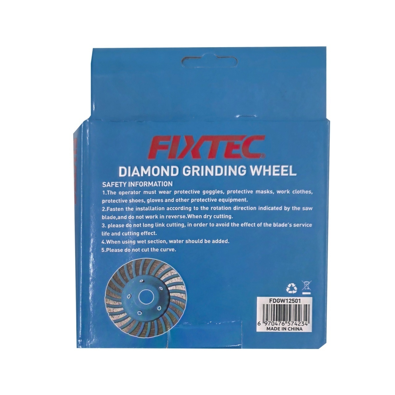 Disc diamantat pentru slefuire continua FIXTEC 125x22.23mm 5mm - 3 | YEO
