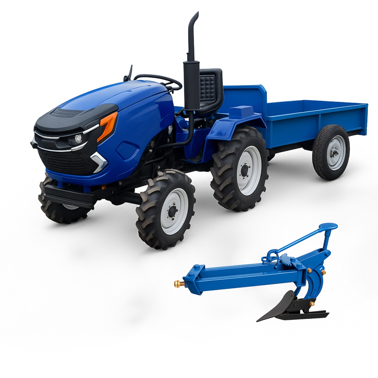 Pachet Heimdall Tractor 22CP Diesel + Remorca 600kg + Plug Reglabil