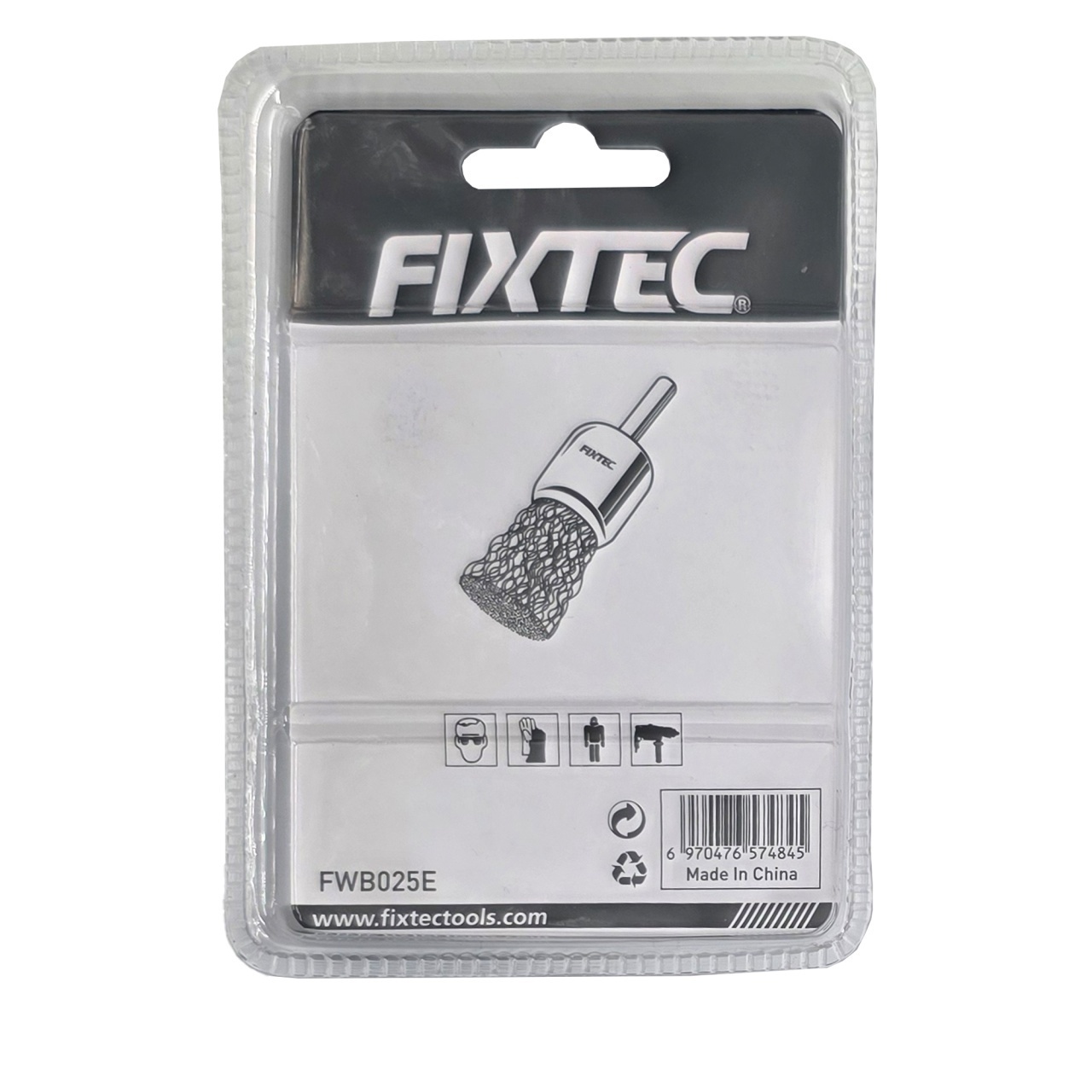 Perie cilindrica FIXTEC 25 mm cu ax 6,35 mm - 2 | YEO