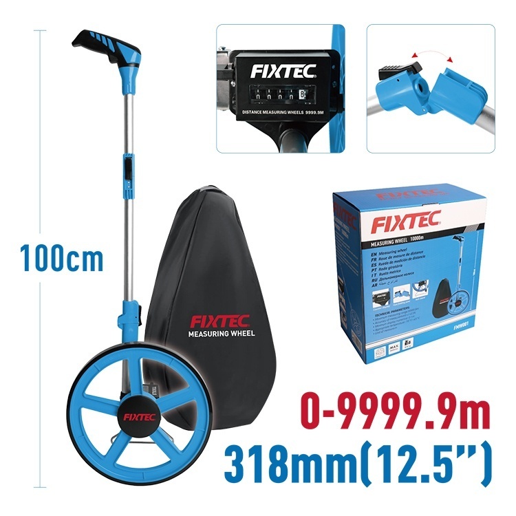Roata de masurare FIXTEC, interval 0-9999.9m, maner tip pistol