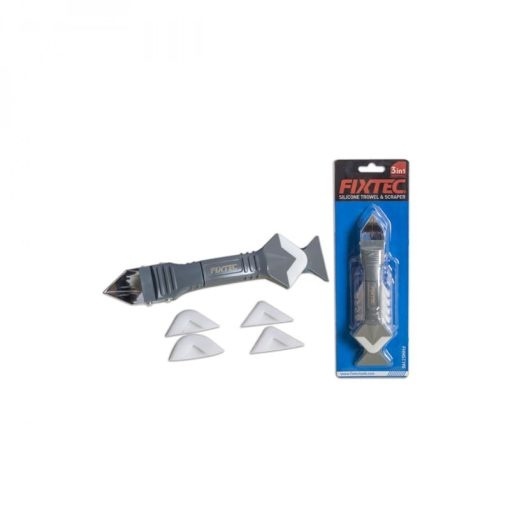 Spatula multifunctionala FIXTEC 3‑in‑1 pentru aplicare si curatare silicon