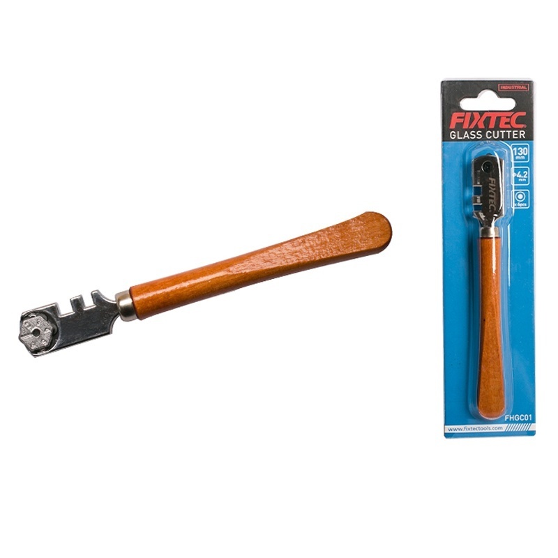Taietor sticla FIXTEC cu 6 lame metalice si maner din lemn 130 mm - 2 | YEO