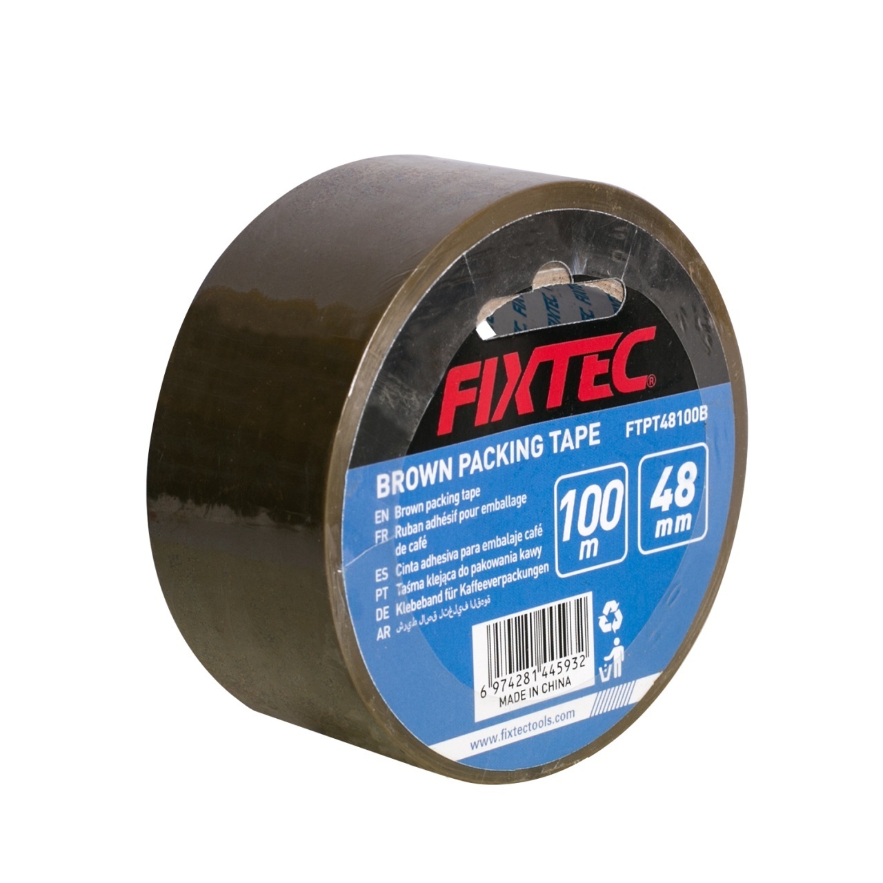 Banda adeziva maro BOPP FIXTEC 48mm x 100m