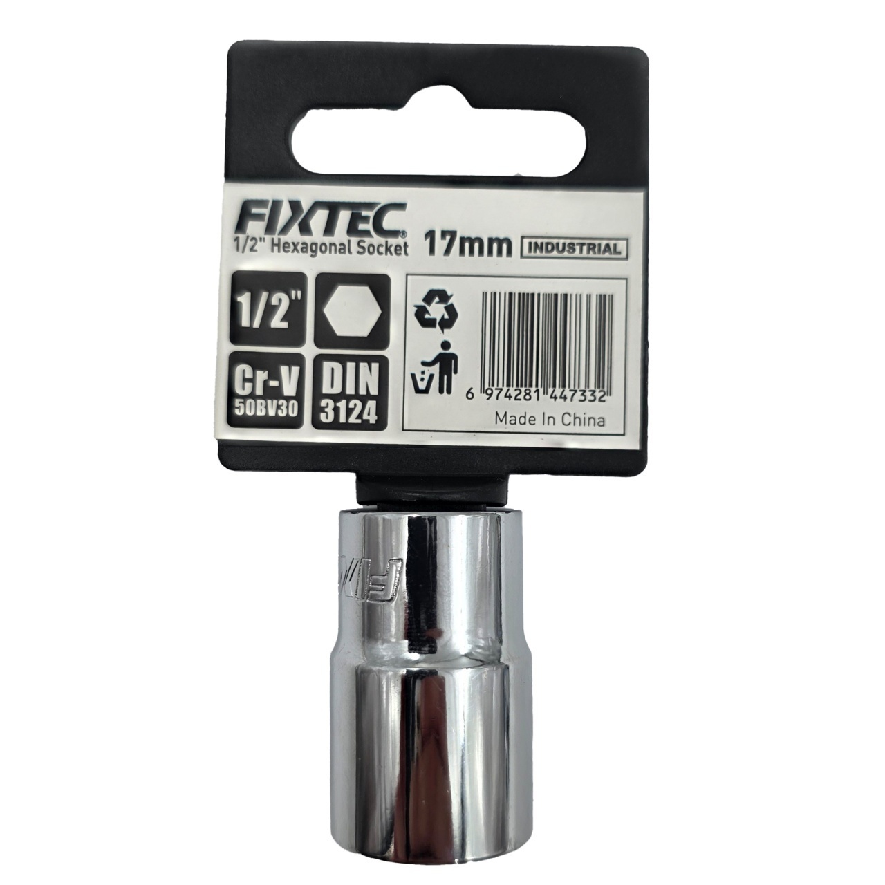 Cap tubular hexagonal 17 mm, FIXTEC, cu prindere 1/2 - 1 | YEO