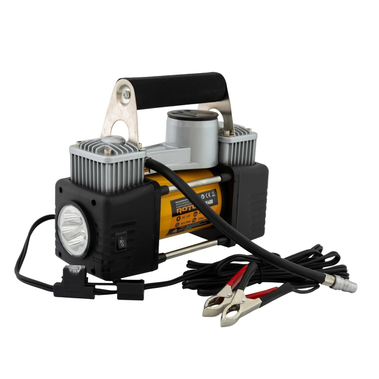 Compresor auto portabil ROTOR RK400, 12V, 400W, debit 80 l/min