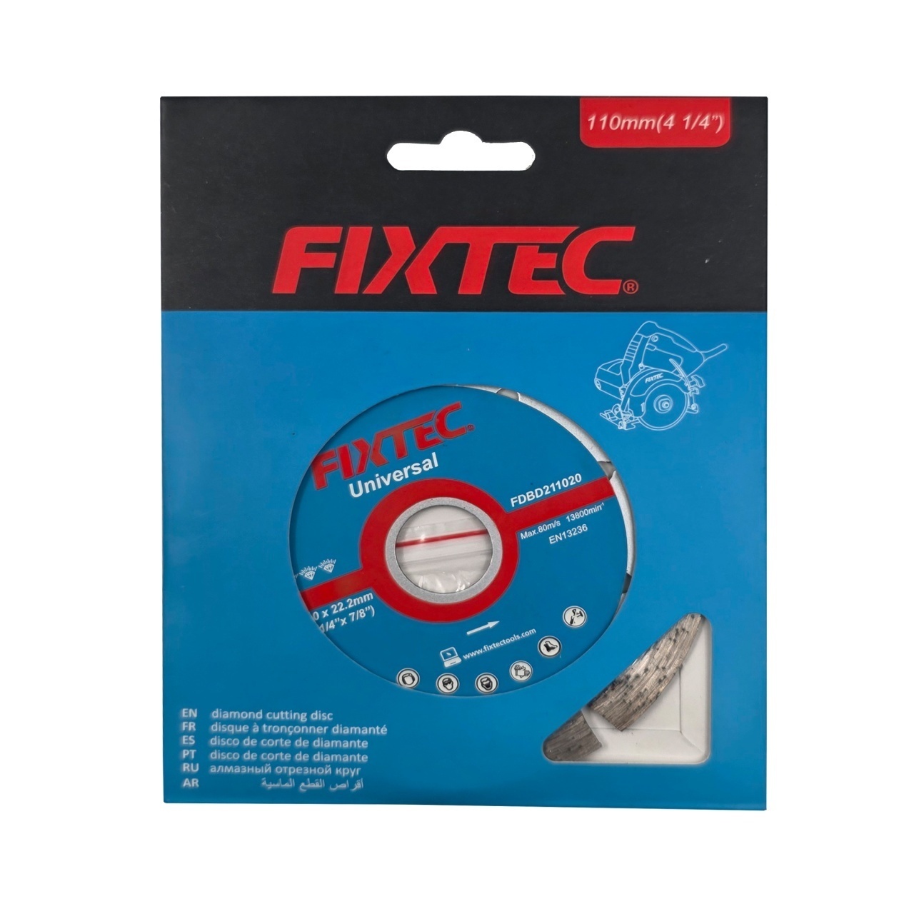 Disc diamantat FIXTEC 110 mm pentru taiat beton, piatra si caramida - 2 | YEO