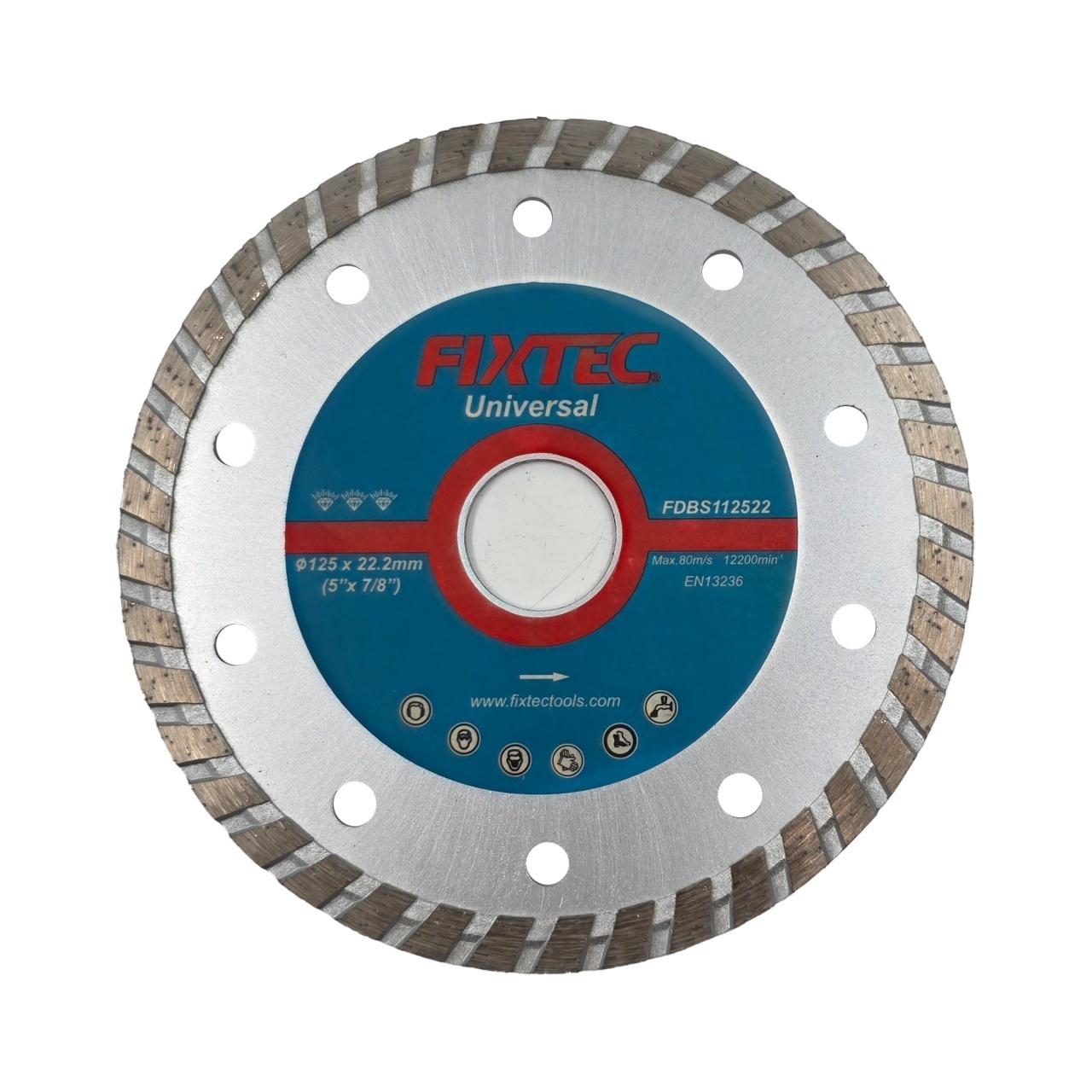 Disc diamantat FIXTEC 125 mm x 22.2 mm pentru beton si caramida