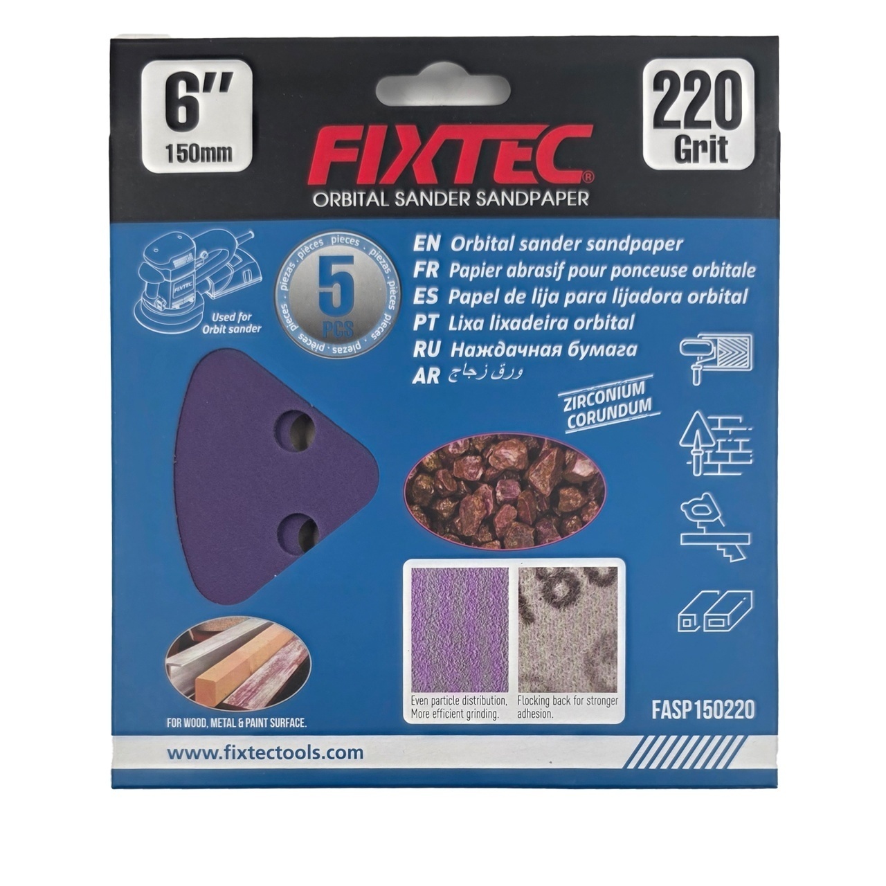 Disc pentru slefuire FIXTEC 150 mm, granulatie P220