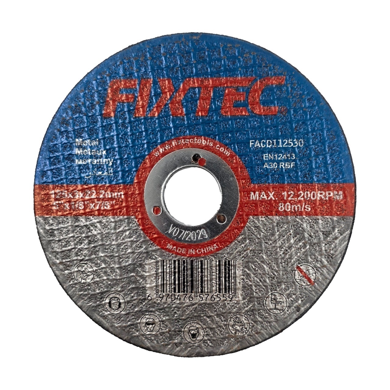 Disc slefuire FIXTEC 125x3x22.2 mm cu granulatie 30