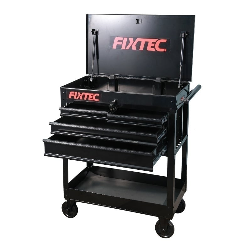 Dulap mobil pentru scule FIXTEC, complet metalic, 4 sertare, suportă 265kg