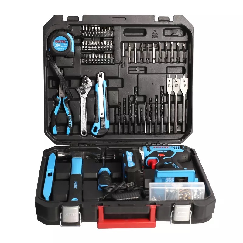 Kit bormasina reincarcabila FIXTEC, iluminare LED, blocaj ax, trusa completa de scule - 3 | YEO