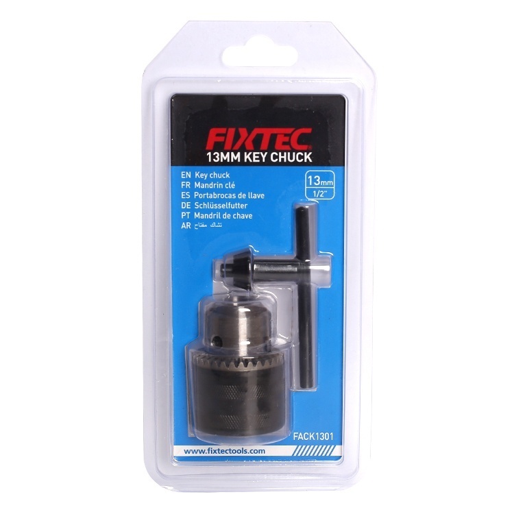 Mandrina FIXTEC 1.5–13 mm cu cheie pentru fixare burghie
