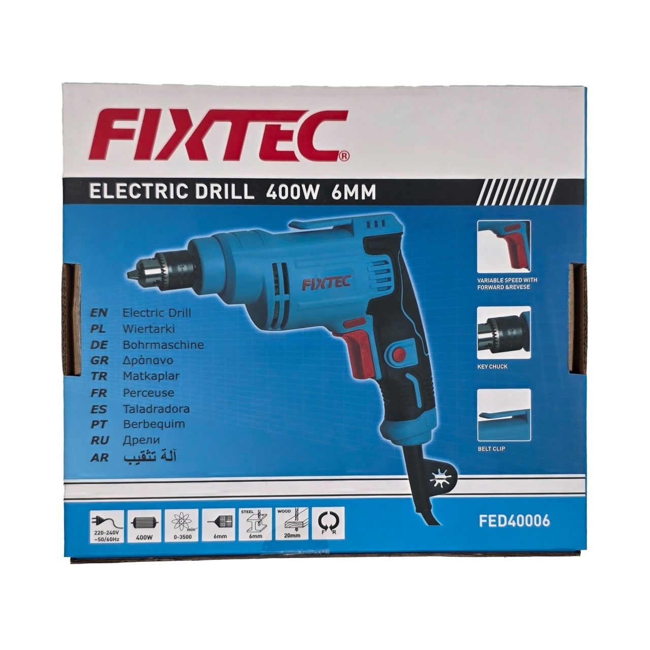 Masina de Gaurit Electrica FIXTEC 400W 6mm Compacta si Eficienta