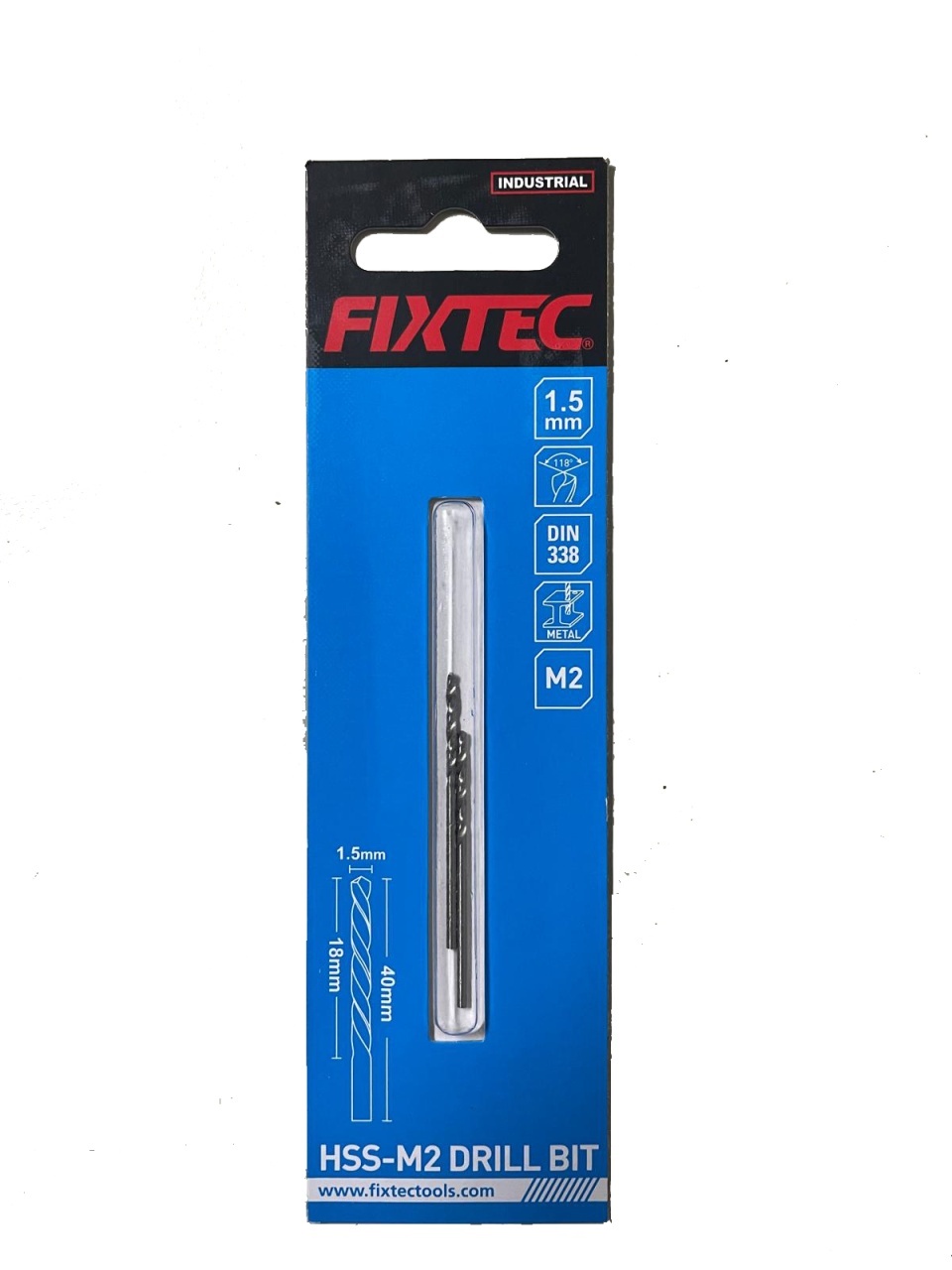 Pachet 2 Burghie HSS-M2 FIXTEC 1.5 mm pentru Metal