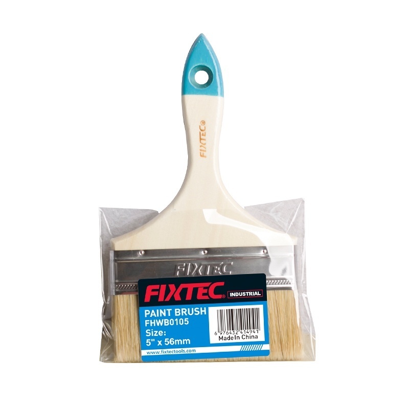 Pensula pentru zugravit FIXTEC cu maner din lemn 5