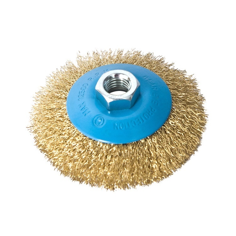 Perie tip cupa FIXTEC 100 mm cu sarma ondulata si filet M14/M10